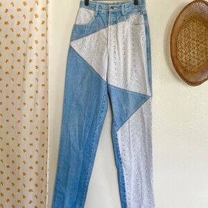 Vintage Rocky Mountain Jeans Eyelit High Waisted Retro 70s Pants Women's 29/9